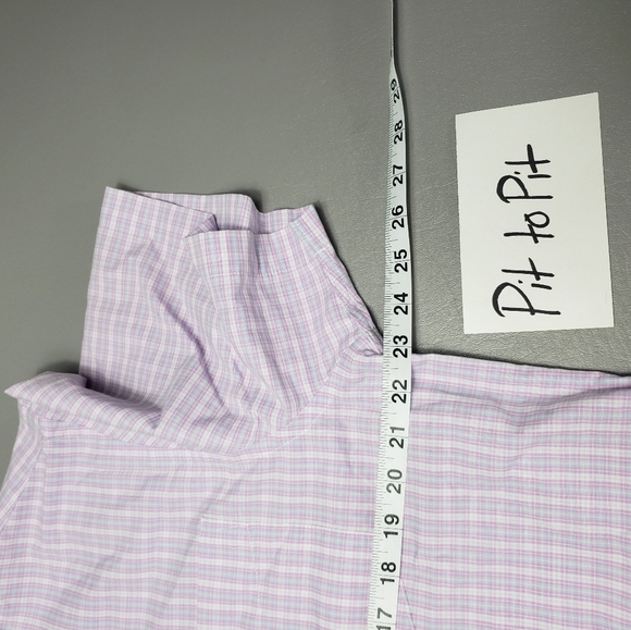 Mens dockers pink and blue checker short sleeve button down shirt size large - Picture 6 of 8
